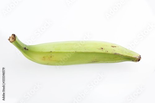 green banana on white background