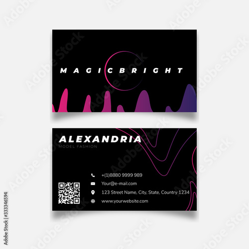 Beauty modern purple fashion abstract minimalist business card template eps10