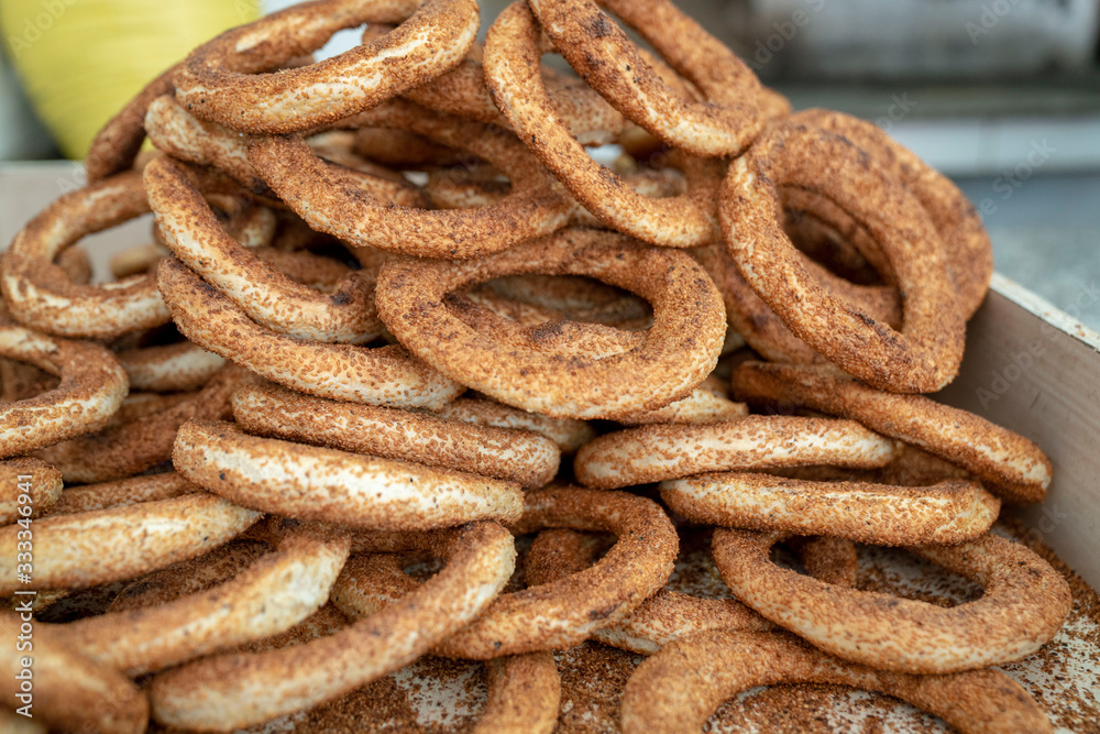 Fresh Turkish bagel stock photo Fresh Turkish bagel stock photo