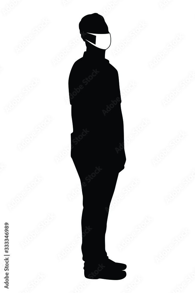 Man with mask silhouette vector Man with mask silhouette vector