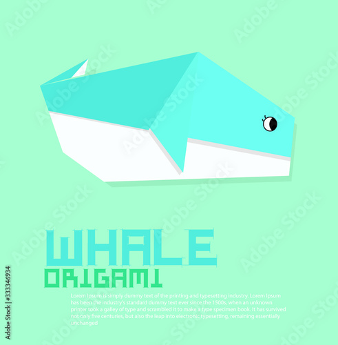 Cute animal in origami style vector illustration. simple shape drawing for greeting card or decoration poster. 
