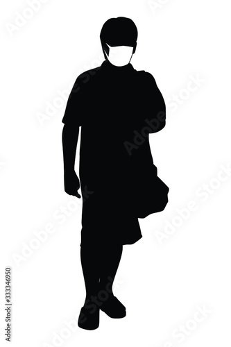 Man with mask silhouette vector
