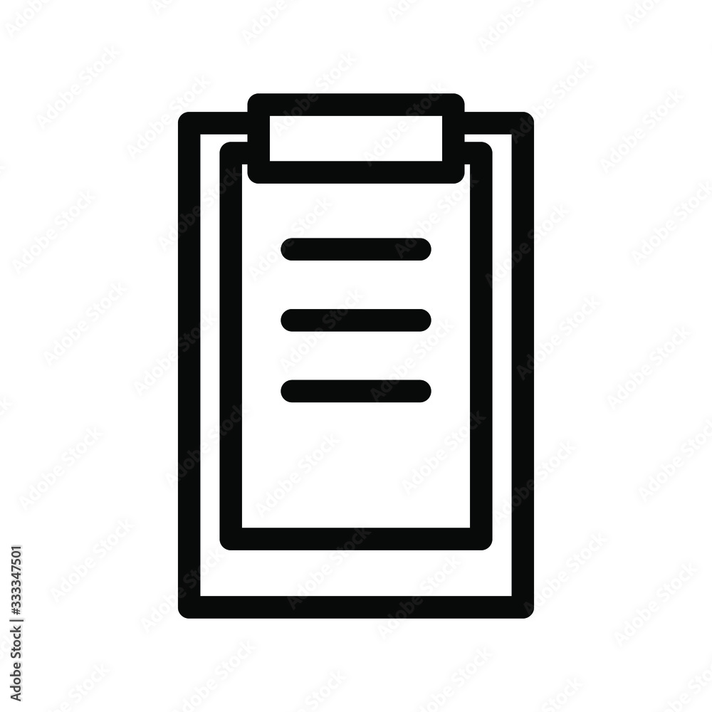 Clipboard icon vector template logo design emblem isolated illustration, document business outline solid background white Clipboard icon vector template logo design emblem isolated illustration, document business outline solid background white