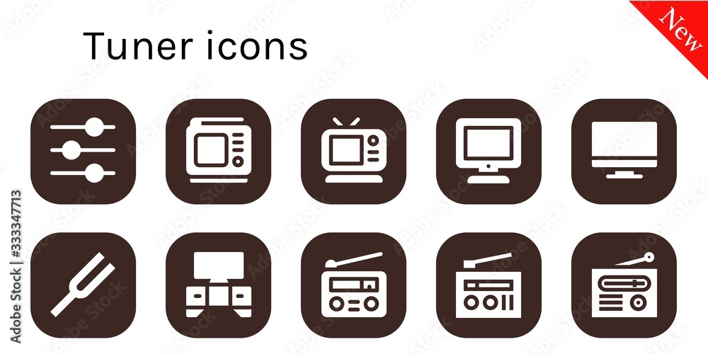 Modern Simple Set of tuner Vector filled Icons