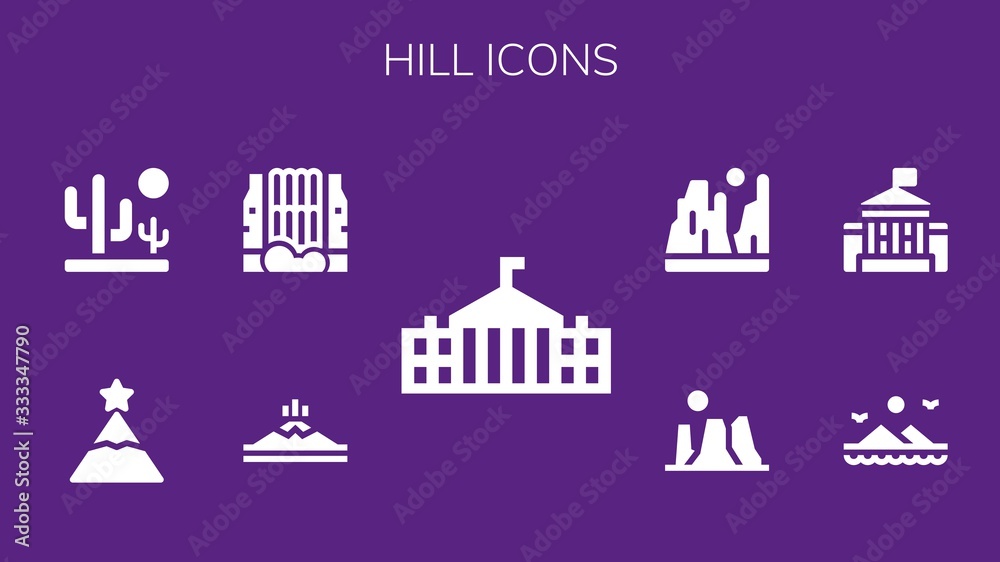 Modern Simple Set of hill Vector filled Icons