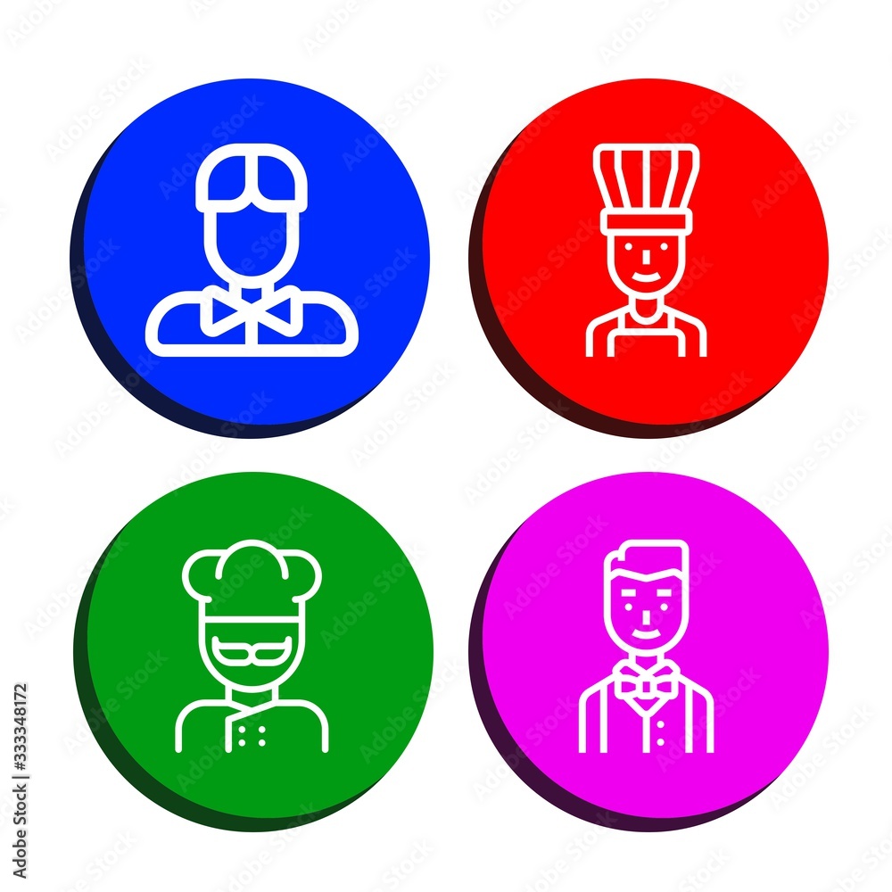 waiter icon set waiter icon set