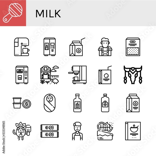 Set of milk icons