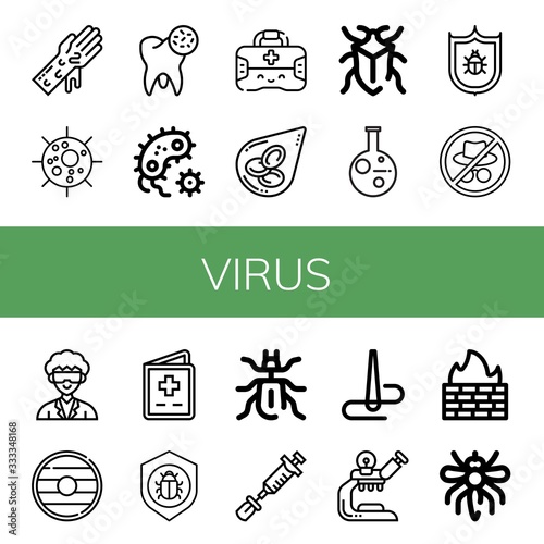 virus icon set