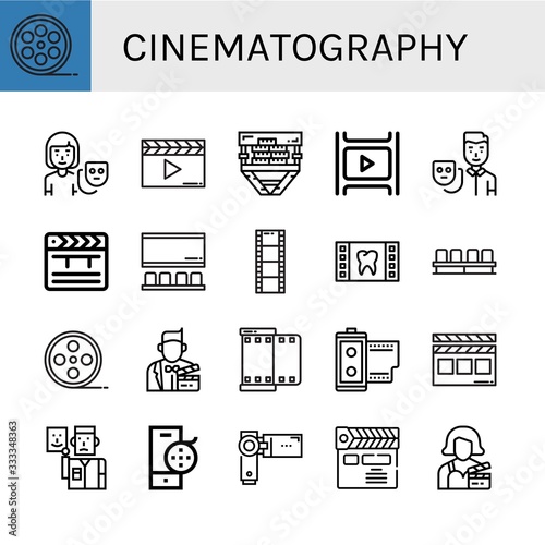 cinematography simple icons set