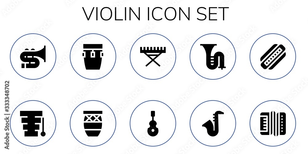 violin icon set violin icon set