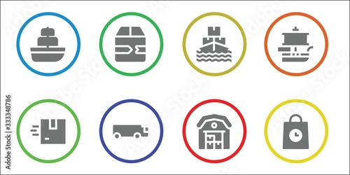 Modern Simple Set of shipment Vector filled Icons