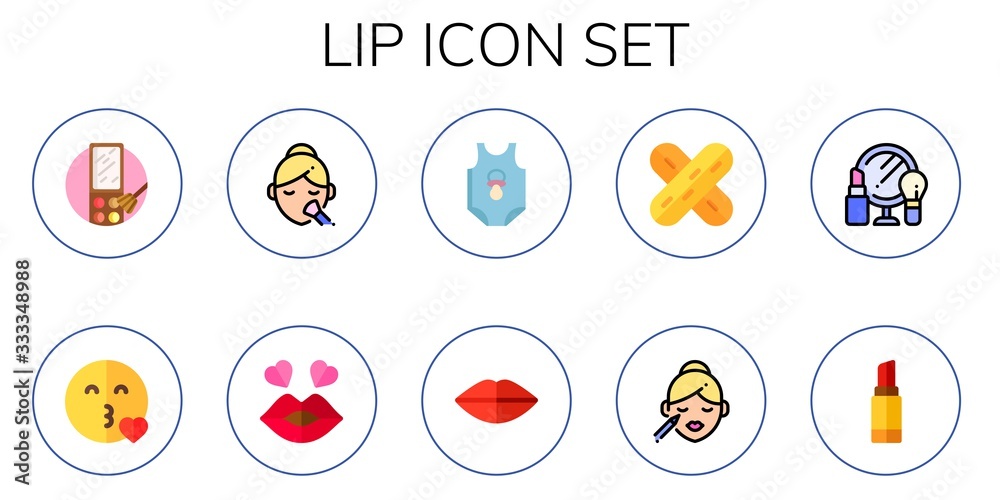 lip icon set