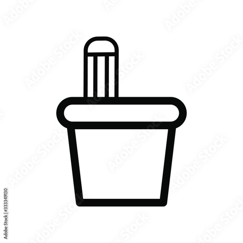 Pencil stand icon , vector logo template business emblem isolated illustration, outline solid background white