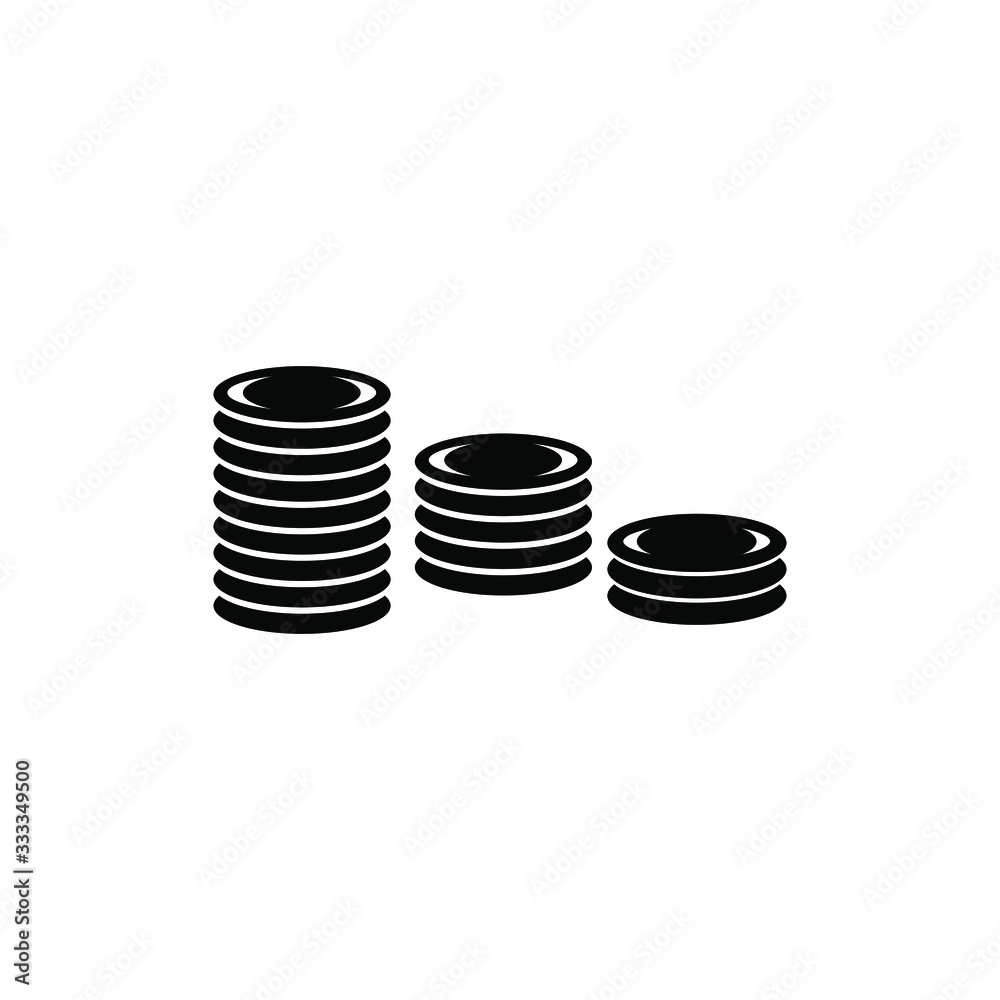 Coins icon design isolated on white background. vector illustration Coins icon design isolated on white background. vector illustration