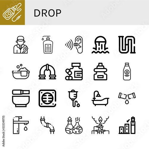 drop simple icons set