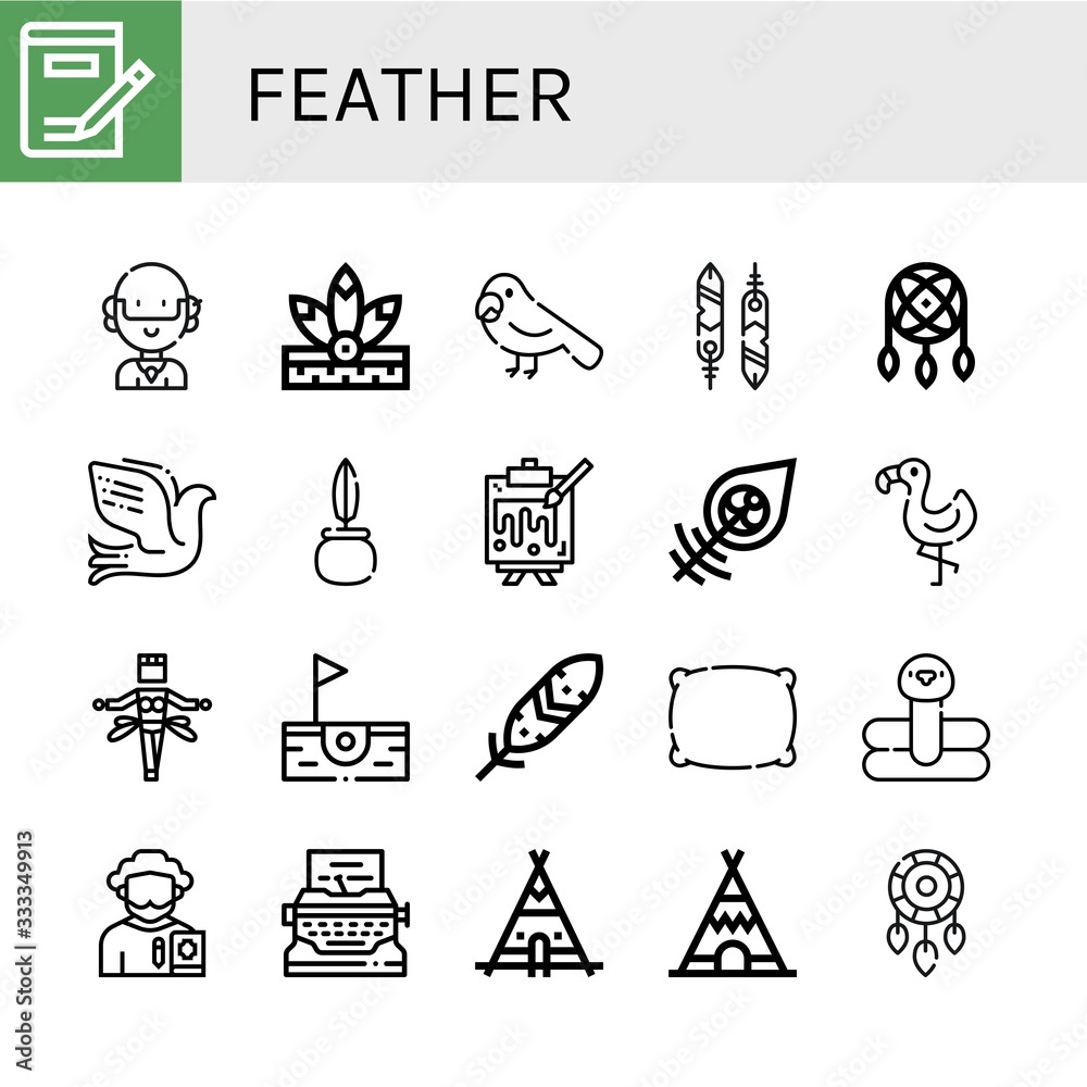 Fototapeta premium feather icon set