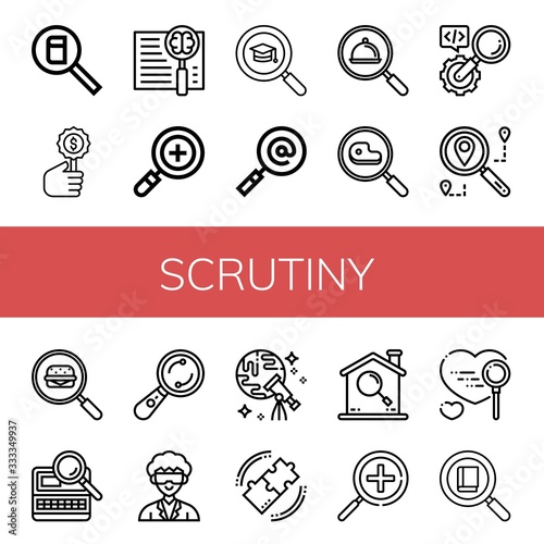 scrutiny simple icons set