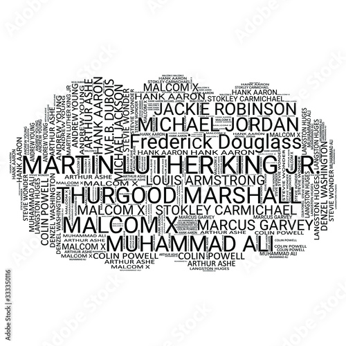 Black Legends Word cloud typographic design - VECTOR photo