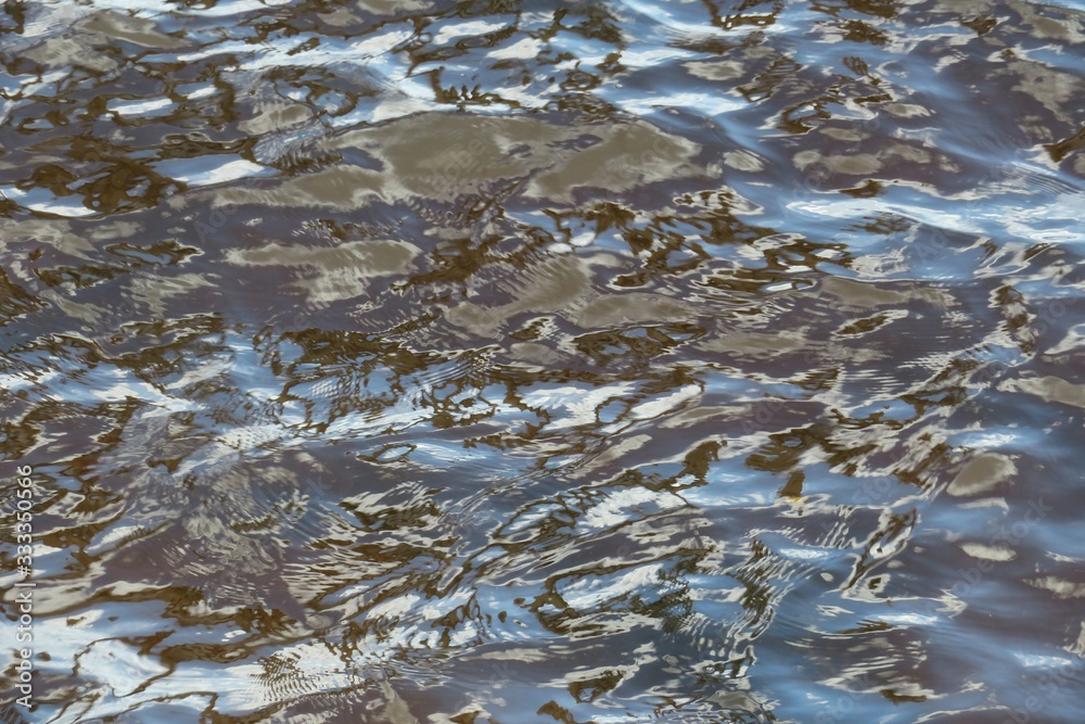 Closeup of dark blue marble water background texture