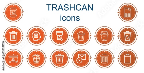 Editable 14 trashcan icons for web and mobile