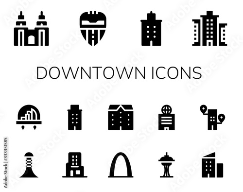 downtown icon set