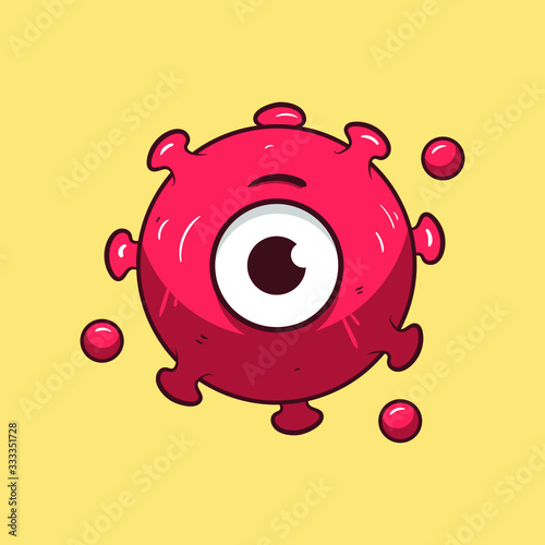 corona virus covid-19 mascot cartoon character vector illustration