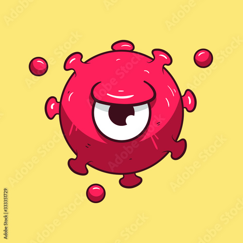 corona virus covid-19 mascot cartoon character vector illustration