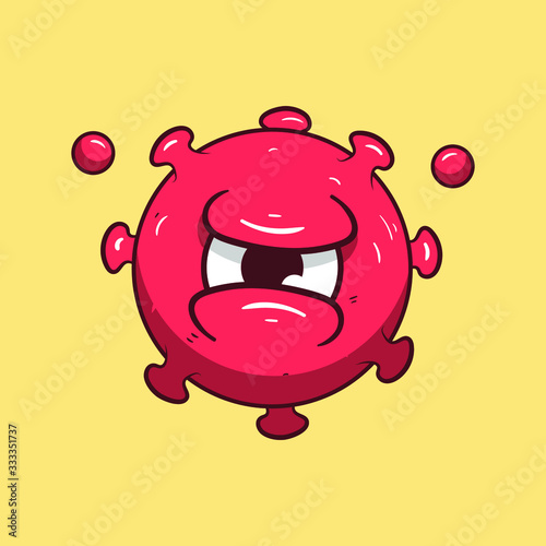 corona virus covid-19 mascot cartoon character vector illustration