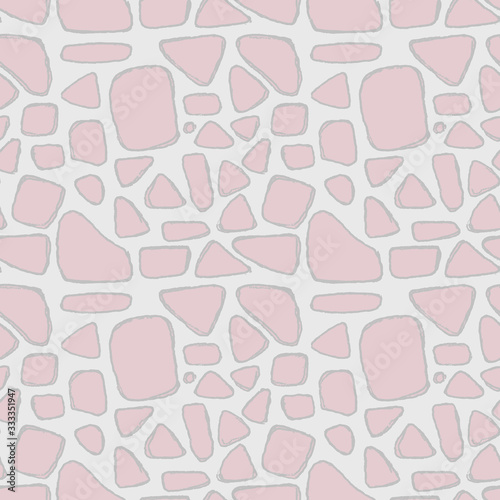 Stones handdrawn seamless gray pattern. Vector illustration.