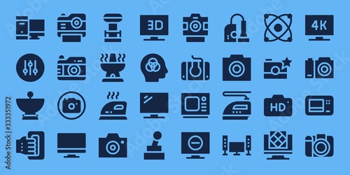 Modern Simple Set of electronics Vector filled Icons