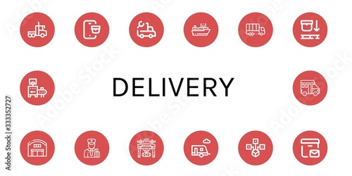 delivery simple icons set