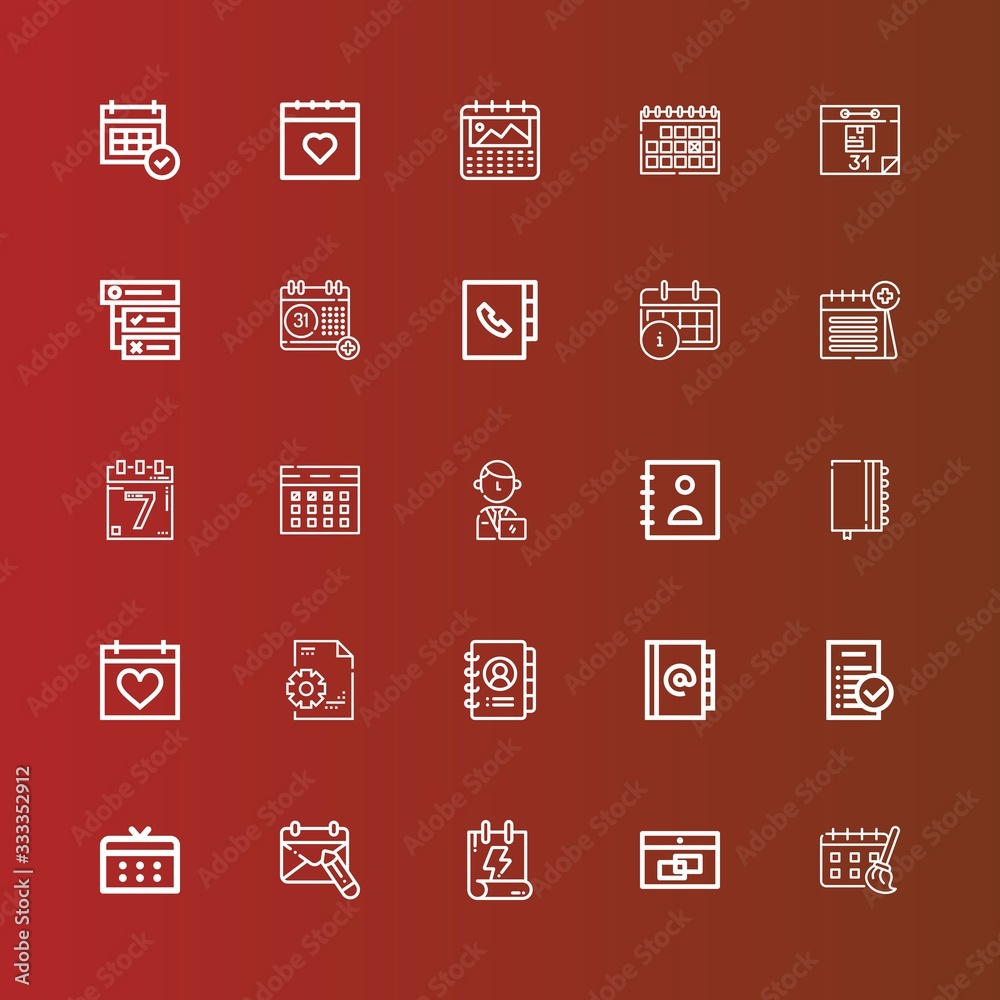 Editable 25 schedule icons for web and mobile Editable 25 schedule icons for web and mobile