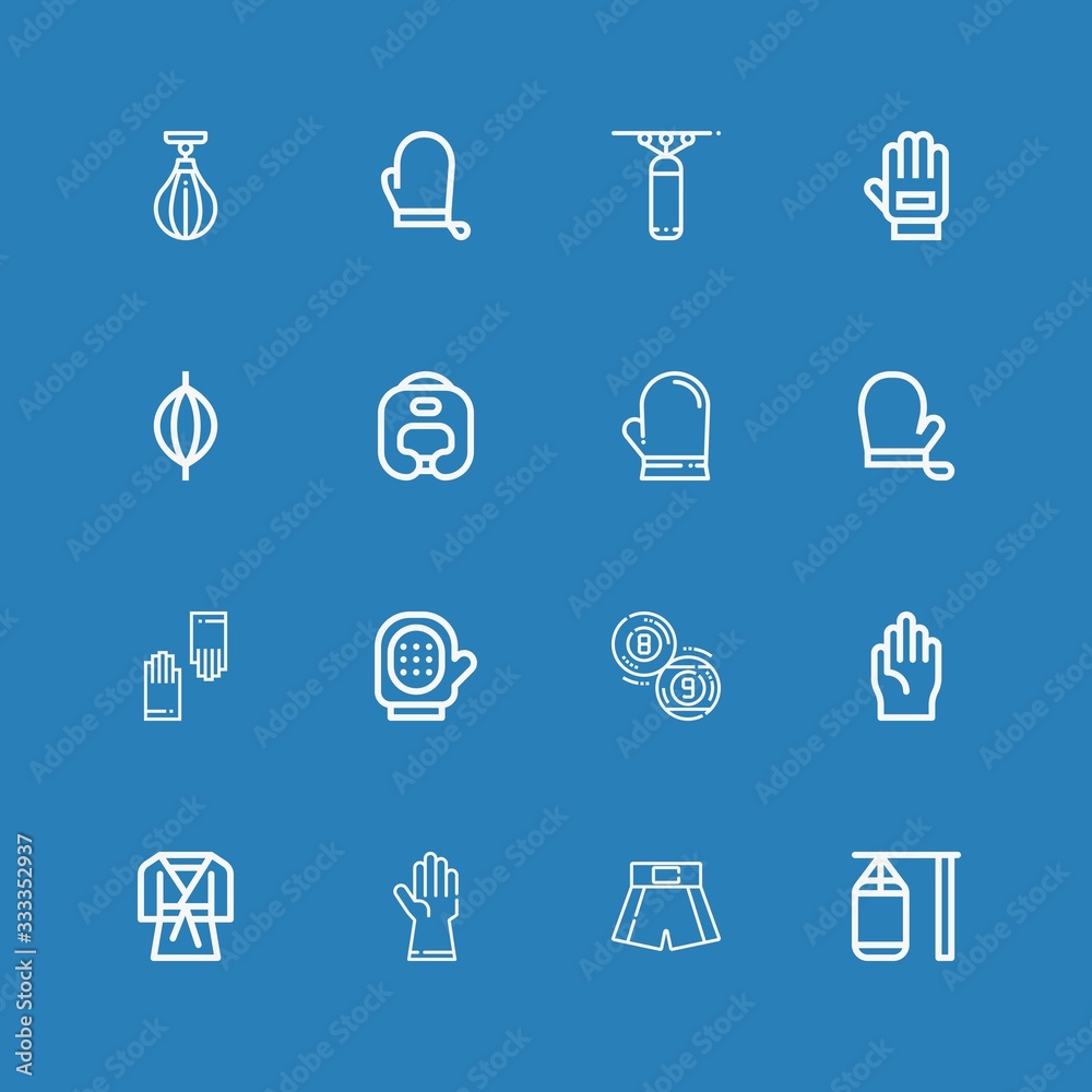 Editable 16 boxing icons for web and mobile