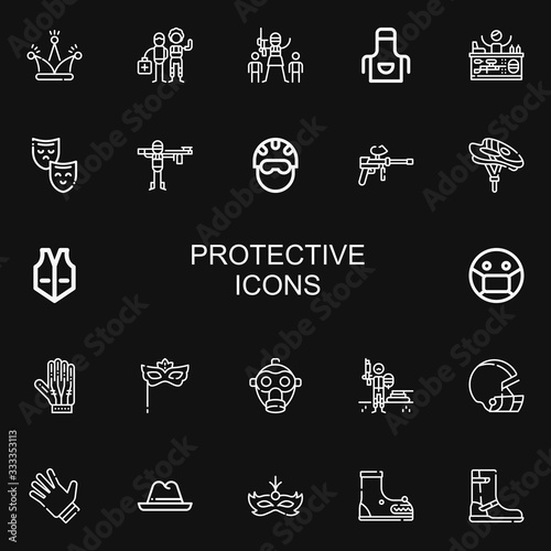 Editable 22 protective icons for web and mobile