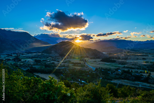 sunset in the mountains of Queenstown