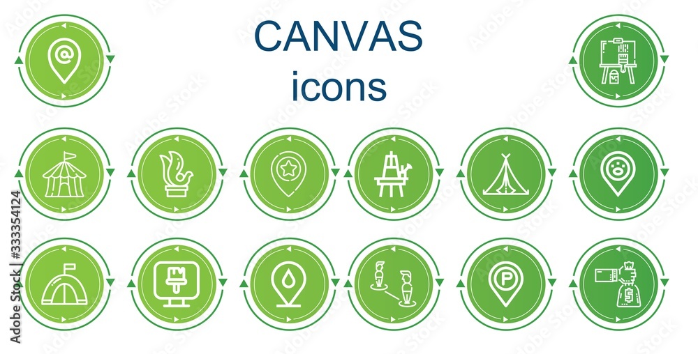 Editable 14 canvas icons for web and mobile Editable 14 canvas icons for web and mobile