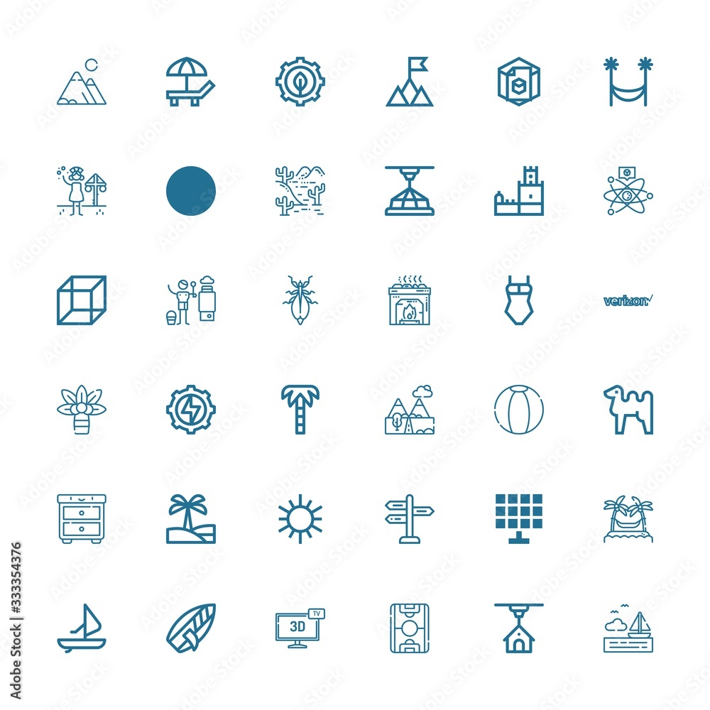 Editable 36 sun icons for web and mobile