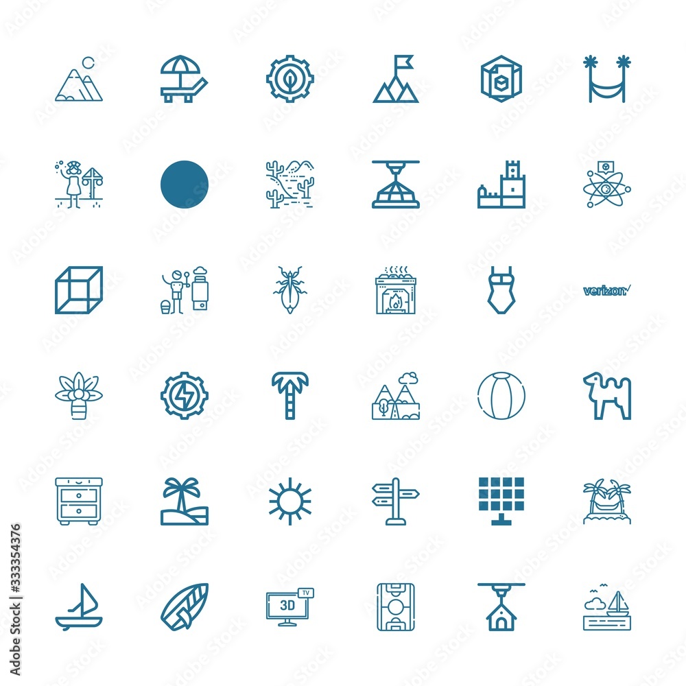 Fototapeta premium Editable 36 sun icons for web and mobile
