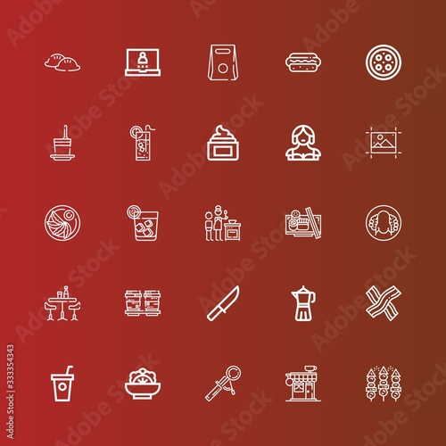 Editable 25 menu icons for web and mobile
