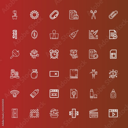 Editable 36 clip icons for web and mobile