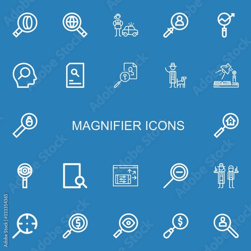 Editable 22 magnifier icons for web and mobile