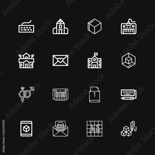 Editable 16 alphabet icons for web and mobile