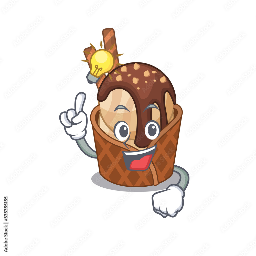 Have an idea gesture of coffee ice cream mascot character design Have an idea gesture of coffee ice cream mascot character design