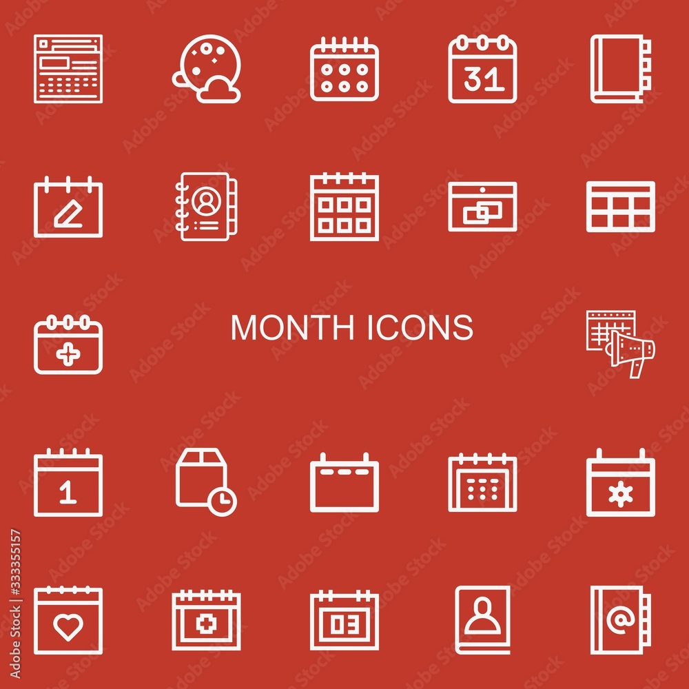 Editable 22 month icons for web and mobile