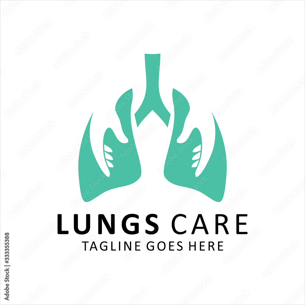 Fototapeta premium Lungs Care Logo Template Design Vector, Emblem, Design Concept, Creative Symbol, Icon, lungs care Idea logo design inspiration.
