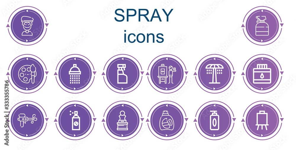 Editable 14 spray icons for web and mobile Editable 14 spray icons for web and mobile