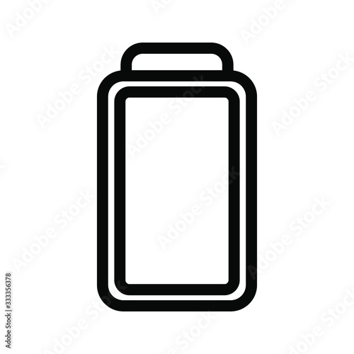 Mobile phone icon , vector emblem isolated , smartphone concept lineart glyph illustration , gadget design outline solid background white