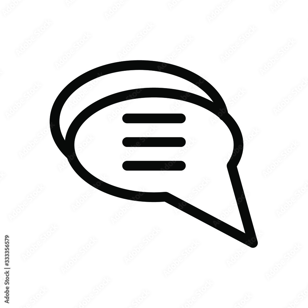 Bubble Speech Icon Emblem Isolated Illustration , Template Logo Design Simple Outline Solid Background White Bubble Speech Icon Emblem Isolated Illustration , Template Logo Design Simple Outline Solid Background White