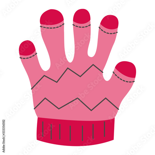 merry christmas glove decoration icon