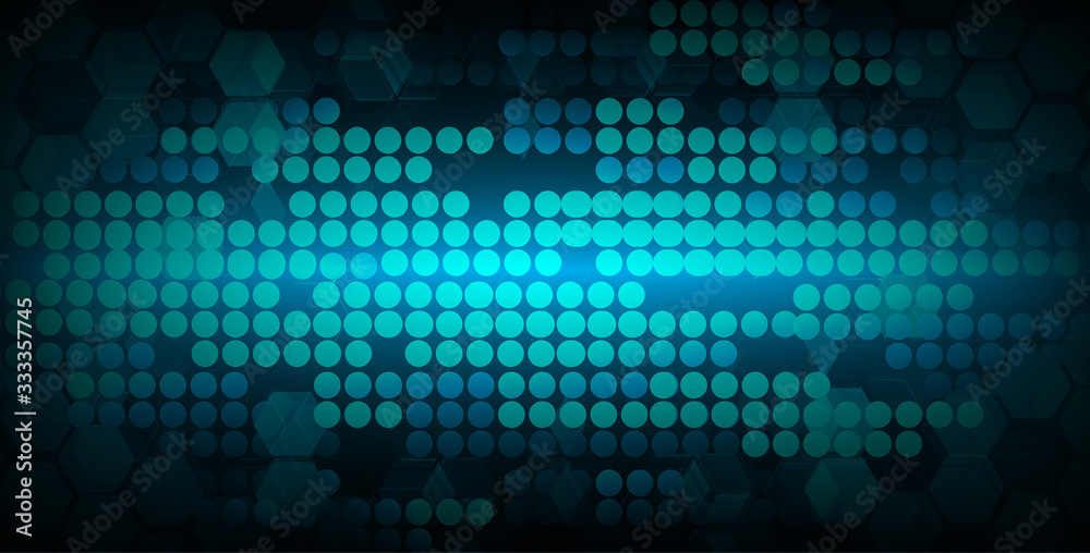 LED cinema screen for movie presentation. Light Abstract Technology background for computer graphic website internet and business. dark blue. Pixel, mosaic, table. point, spot, dot